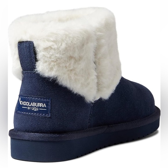 New WOMENS SIZE 6 INSIGNIA BLUE KOOLABURRA UGG AUBREI MINI SUEDE BOOTS - Picture 3 of 8